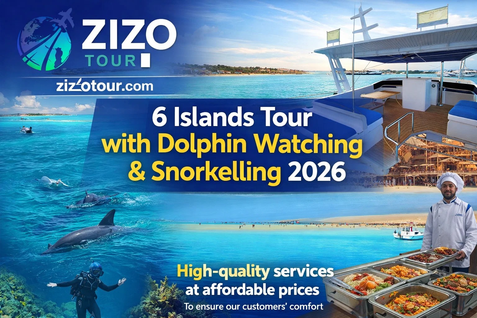 6 Islands Tour with Dolphin Watching & Snorkelling
