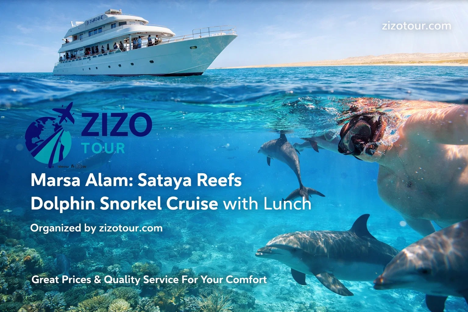 Marsa Alam: Sataya Reefs Dolphin Snorkel Cruise with Lunch